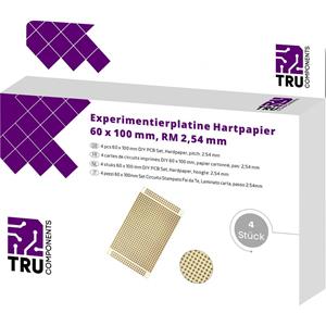 trucomponents TRU COMPONENTS Europlatine Hartpapier (L x B) 100mm x 60mm 35µm Rastermaß 2.54mm Inhalt 4St.