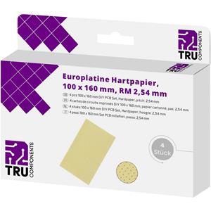 trucomponents TRU COMPONENTS Europlatine ohne Cu-Auflage Hartpapier (L x B) 160mm x 100mm 35µm Rastermaß 2.54mm