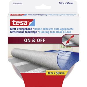 tesa Tesa Klittenband voor tapijt Om vast te plakken (l x b) 10 m x 50 mm Wit 1 stuk(s)