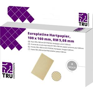 trucomponents TRU COMPONENTS Europlatine Hartpapier (L x B) 160mm x 100mm 35µm Rastermaß 5.08mm Inhalt 4St.