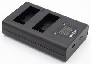 chilipower Canon LP-E8 dubbellader voor 2 camera accu's (tegelijk)
