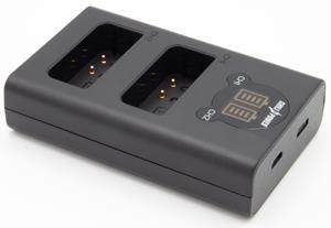 chilipower Olympus BLN-1 dubbellader voor 2 camera accu's (tegelijk)