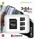 Canvas Select Plus microSD Card 10 UHS-I - 64GB - SD adapter - 3 Pack