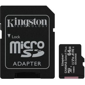 Kingston Canvas Select Plus microSD Card 10 UHS-I - 64GB - SD adapter - 2 Pack