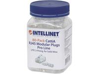 intellinet 80er-Pack Cat6A RJ45-Modularstecker Pro Line UTP 3-Punkt-Aderkontaktierung für Massivdra