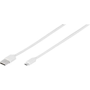 vivanco USB 2.0 Aansluitkabel [1x USB-B 2.0 stekker - 1x Micro-USB-stekker] 1 m Wit