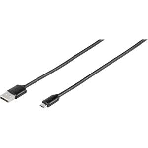 vivanco USB 2.0 Aansluitkabel [1x USB-B 2.0 stekker - 1x Micro-USB-stekker] 1 m Zwart
