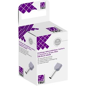TRU COMPONENTS T1906C157 Dubbele adereindhuls 2 x 4 mmÂ² x 12 mm Deels geÃ¯soleerd Grijs 50 stuk(s)