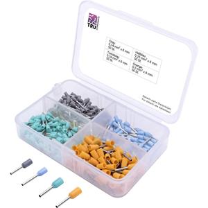 trucomponents TRU COMPONENTS T1903C023 Assortiment adereindhulzen 0.14 mm², 0.25 mm², 0.34 mm², 0.50 mm² Deels geïsoleerd Grijs, Lichtblauw, Turquoise, Oranje 200 stuk(s)