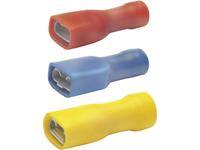 KLAUKE Flachsteckhülse, Messing, rot, 0,5-1mm², flach 2.8x0.8mm, vollisoliert, PA