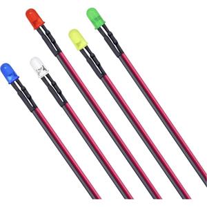 trucomponents TRU COMPONENTS T1810O104 LED-assortiment Rood, Blauw, Groen, Geel, Lichtwarmwit Rond 3 mm 600 mcd, 1500 mcd, 100 mcd, 600 mcd, 9000 mcd 25 Â°, 30 Â°