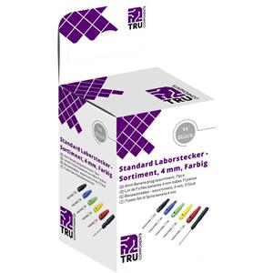 TRU COMPONENTS Laboratoriumconnector assortiment Stekker, recht Stift-Ã: 4 mm Zwart, Rood, Blauw, Geel, Groen 10 onderdelen