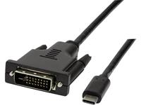 LogiLink USB-C / DVI Adapterkabel USB-C stekker, DVI-D 24+1-polige stekker 3.00 m Zwart UA0332 USB-C-displaykabel