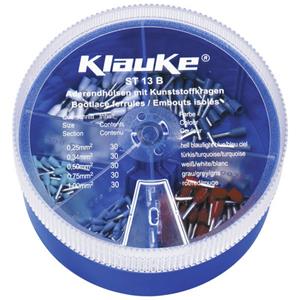 klauke Aderendhülsen-Sortiment 0.25mm² 1mm² Hellblau, Türkis, Weiß, Grau, Rot 150 Teile