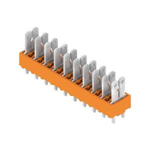 Weidmüller 9500490000 Splitter voor platte connectoren Insteekbreedte: 6.3 mm Insteekdikte: 0.8 mm 180 ° Deels geïsoleerd Oranje, Zilver 50 stuk(s)