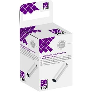 TRU COMPONENTS T1904C086 Adereindhulzen 1 x 2.50 mmÂ² x 8 mm OngeÃ¯soleerd Zilver 500 stuk(s)