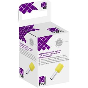 TRU COMPONENTS T1904C057 Adereindhulzen 1 x 6 mmÂ² x 12 mm Deels geÃ¯soleerd Geel 25 stuk(s)