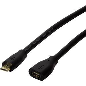 LogiLink Micro USB 2.0 Verlängerungskabel, 0,5 m, schwarz