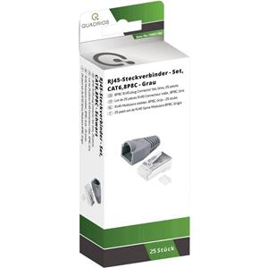 Quadrios RJ-45-connector set-CAT 6 Stekker, recht Grijs 1906C166 25 stuks