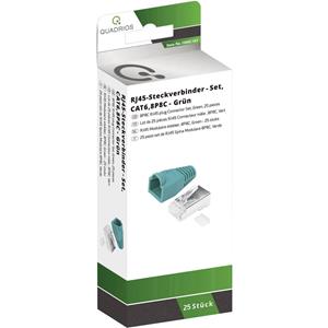 Quadrios RJ-45-connector set-CAT 6 Stekker, recht Groen 1906C167 25 stuks