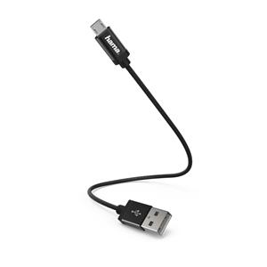 Hama USB 2.0 Aansluitkabel [1x USB-A 2.0 stekker - 1x Micro-USB 2.0 B stekker] 0.2 m Zwart