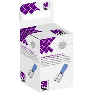 trucomponents TRU COMPONENTS T1904C039 Assortiment platte stekkers (female) Insteekbreedte: 6.30 mm Insteekdikte: 0.80 mm 180 ° Deels geïsoleerd Blauw 25 stuk(s)