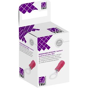 trucomponents TRU COMPONENTS T1904C059 Ringkabelschoen Dwarsdoorsnede (max.): 1.50 mm² Gat diameter: 4.30 mm Deels geïsoleerd Rood 25 stuk(s)