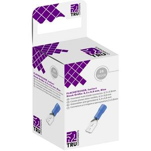 trucomponents TRU COMPONENTS T1904C043 Assortiment platte stekkers (male) Insteekbreedte: 6.30 mm Insteekdikte: 0.80 mm 180 ° Deels geïsoleerd Blauw 25 stuk(s)