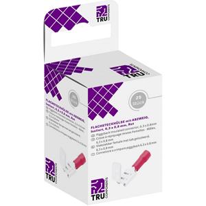 trucomponents TRU COMPONENTS T1904C046 Assortiment platte stekkers (female) Met vertakking Insteekbreedte: 6.30 mm Insteekdikte: 0.80 mm 180 ° Deels geïsoleerd Rood 25