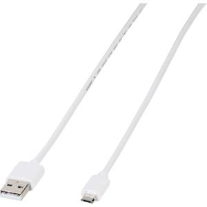 vivanco USB 2.0 Aansluitkabel [1x USB-A 2.0 stekker - 1x Micro-USB 2.0 B stekker] 1 m Wit