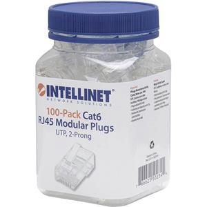 intellinet Intellilnet 100er-Pack Cat6 RJ45-Modularstecker UTP 2-Punkt-Aderkontaktierung für Litzendraht 100 S