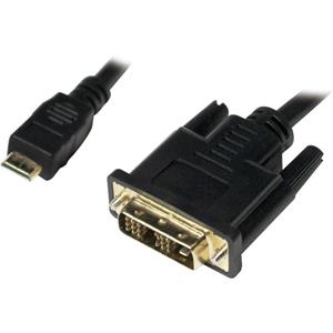 logilink HDMI / DVI Aansluitkabel [1x HDMI-stekker C mini - 1x DVI-stekker 18+1-polig] 2 m Zwart