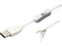 BKL Electronic USB-A 10080119 - USB Kabel 2.0 A-Stecker mit Schalter weiß Stecker, gerade Inhalt: 1
