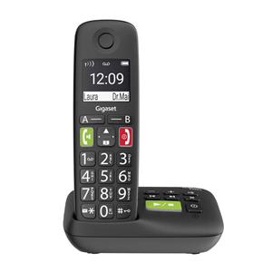 gigaset E290A Draadloze DECT-telefoon Compatibel voor hoorapparatuur, Antwoordapparaat, Handsfree, Babyfoon Zwart