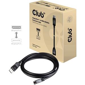 club3d DisplayPort Verlengkabel [1x DisplayPort stekker - 1x DisplayPort bus] 2 m Zwart