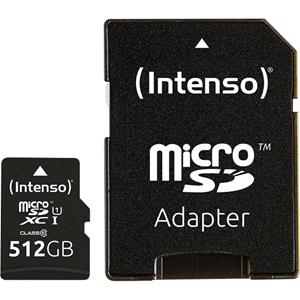 intenso Premium microSDXC-kaart 512 GB Class 10, UHS-I Incl. SD-adapter