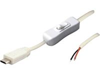 BKL Electronic MUSB - Micro-USB Kabel Stecker mit Schalter weiß Stecker, gerade 2 polig be