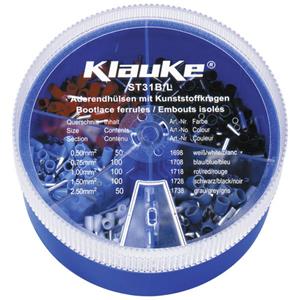 klauke Aderendhülsen-Sortiment 0.50mm² 2.50mm² Weiß, Blau, Rot, Schwarz, Grau 400 Teile