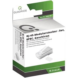 quadrios Modularstecker Set, Polzahl 8P8C - geschirmt, 15 Stk. Stecker, gerade 15St.