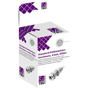 TRU COMPONENTS Laboratoriumconnector assortiment Bus, inbouw verticaal Zilver 10 stuks