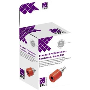 TRU COMPONENTS Laboratoriumconnector assortiment Bus, inbouw verticaal Rood 10 stuks