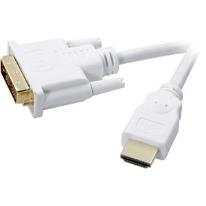 speakaprofessional DVI / HDMI Anschlusskabel 2.00m vergoldete Steckkontakte Weiß [1x DVI-Stecker 1