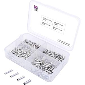 trucomponents TRU COMPONENTS T1903C022 Assortiment adereindhulzen 0.75 mm², 1 mm², 1.50 mm², 2.50 mm² Ongeïsoleerd Zilver 300 stuk(s)