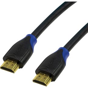 LogiLink CH0066 HDMI-kabel HDMI Aansluitkabel HDMI-A-stekker, HDMI-A-stekker 10.00 m Zwart Audio Return Channel (ARC), Ultra HD-HDMI met ethernet, Vergulde