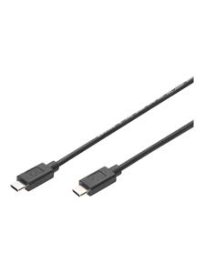 digitus USB 2.0 Aansluitkabel [1x USB-C stekker - 1x USB-C stekker] 1.0 m Zwart Afgeschermd