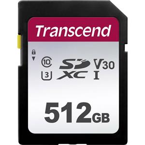 transcend Premium 300S SDXC-kaart 512 GB Class 10, UHS-I, UHS-Class 3, v30 Video Speed Class