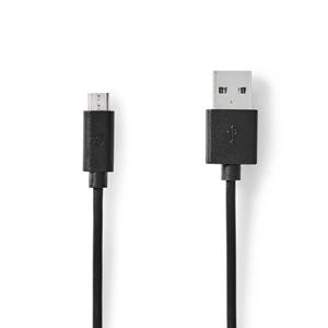 Nedis USB 2.0 Kabel A Male Micro B Male 2,0 m Zwart