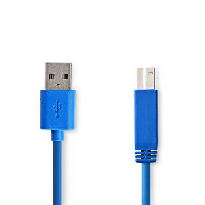 Nedis USB 3.0 Kabel A Male B Male 2,0 m Blauw