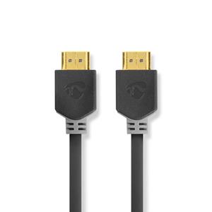 nedis High Speed ℃℃HDMI ™ Kabel mit Ethernet / HDMI™ Stecker / HDMI™ Stecker / 4K@60Hz / 18 Gbps / 3.00 m / rund / PVC / Anthrazit / Verpackung mit