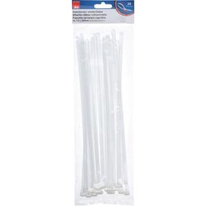Max Hauri AG 136686 Kabelbinder 200 mm 7.5 mm Wit Hersluitbaar, flexibel 20 stuk(s)